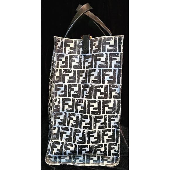 Fendi Shopper Tote Joshua Vides Zucca Coated Canvas Large - Picture 12 of 16